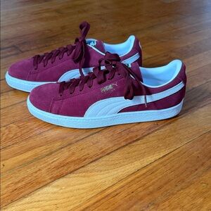 Puma Burgundy and White Sneakers